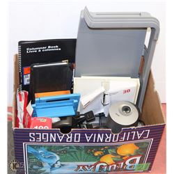 LARGE BOX OF OFFICE SUPPLES