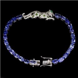 Natural Tanzanite Chrome Diopside Emerald Bracelet