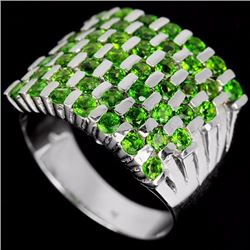 Natural Green Chrome Diopside Ring