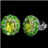 Image 1 : Natural Green Peridot & Chrome Diopside EARRINGS