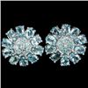 Image 1 : Natural SWISS BLUE TOPAZ FLOWER EARRING