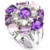 Image 1 : MULTI COLOR AMETHYST & ROSE QUARTZ RING