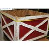 Image 2 : LARGE RED WOODEN ROLLING BIN
