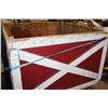 Image 3 : LARGE RED WOODEN ROLLING BIN