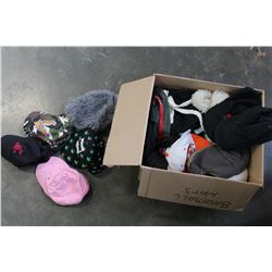 BOX OF TOQUES AND HATS