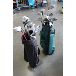 2 GOLF BAGS AND CLUBS