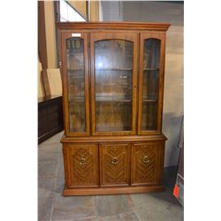 2 PIECE OAK CHINA CABINET