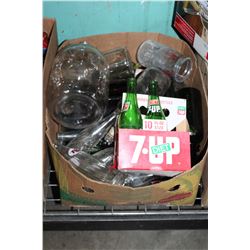 BOX OF COLLECTIBLE POP BOTTLES AND BEER BOTTLES