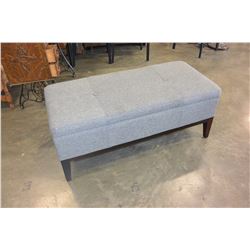 GREY FABRIC STORAGE BENCH