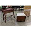 Image 2 : VINTAGE BENCH WITH STORAGE AND VINTAGE STOOL WITH STORAGE