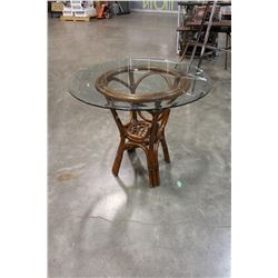 RATTAN GLASS TOP TABLE