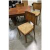 Image 2 : VINTAGE ART DECO DRAW LEAF TABLE AND 4 RUSH SEAT CHAIRS