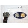 Image 1 : DIESEL WATCH WORKING AND TWO COINS