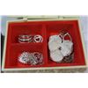 Image 3 : VANITY BOX WITH RHINESTONE JEWELLRY AND THREE RHINESTONE WATCHES