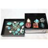 Image 1 : TURQUOISE STYLE JEWELLRY AND SIX RINGS