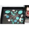 Image 2 : TURQUOISE STYLE JEWELLRY AND SIX RINGS
