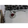 Image 3 : STERLING AND RUBY PENDANT NECKLACE AND RING