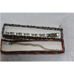 TWO STERLING CHAIN BRACELETS