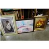Image 1 : OIL PAINTING AND TWO FRAMED PRINTS