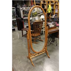 OAK FRAMED CHEVAL MIRROR