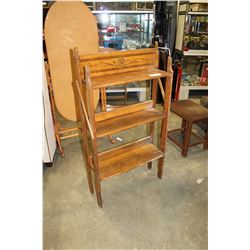FOLDING THREE TIER BOOKSHELF