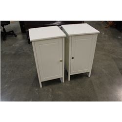 PAIR OF 1 DOOR WHITE NIGHTSTANDS