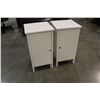 Image 1 : PAIR OF 1 DOOR WHITE NIGHTSTANDS