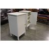 Image 3 : PAIR OF 1 DOOR WHITE NIGHTSTANDS