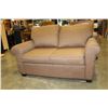 Image 3 : NEW HOME ELEGANCE MODDERN BROWN FABRIC PILLOW BACK LOVESEAT RETAIL $899