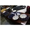 Image 1 : 26 PIECE TEMPTATIONS BLUE FLORAL LACE CERAMIC DINNERWARE AND LIDDED MUG SET