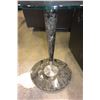 Image 2 : PAIR OF ROUND MODERN GLASSTOP STONE AND METAL ENDTABLES