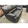 Image 6 : BRAND NEW BROWN PALOMINO FABRIC SOFA SET, WITH COUNTOURED MEMORY FOAM SEATS, WHITE BROWN STITCHING, 