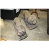 Image 1 : TWO LARGE CARVED LION GARDEN ORNAMENTS