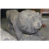Image 3 : TWO LARGE CARVED LION GARDEN ORNAMENTS