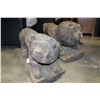 Image 4 : TWO LARGE CARVED LION GARDEN ORNAMENTS