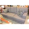Image 1 : AS NEW FLOOR MODEL GREY SQUARED ARM MODERN FABRIC SOFA WITH REMOVABLE CUSHIONS