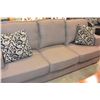 Image 4 : AS NEW FLOOR MODEL GREY SQUARED ARM MODERN FABRIC SOFA WITH REMOVABLE CUSHIONS