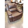 Image 2 : NEW BROWN LEATHER LOOK ROCKING RECLINER CHAIR RETAIL $799