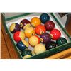 Image 2 : SET OF BELGIUM POOL BALLS AND TWO CUES AND BRIDGE