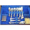 Image 2 : CASED FLATWARE AND TEN PIECE SERVING SET