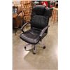 Image 1 : BLACK LEATHER HIGH BACK ROLLING OFFICE CHAIR