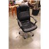 Image 2 : BLACK LEATHER HIGH BACK ROLLING OFFICE CHAIR