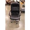 Image 3 : BLACK LEATHER HIGH BACK ROLLING OFFICE CHAIR