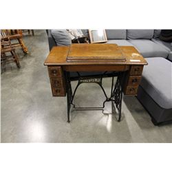 ANTIQUE OAK SEWING MACHINE CABINET ONLY