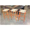 Image 1 : THREE MODERN ROPE SEAT BAR STOOLS