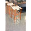 Image 2 : THREE MODERN ROPE SEAT BAR STOOLS