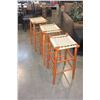 Image 3 : THREE MODERN ROPE SEAT BAR STOOLS