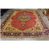Image 1 : NEW 100% WOOL, PERSIAN HAND KNOTTED RED, GREEN, YELLOW, AREA CARPET, SIZE 140 INCH BY 103 INCH