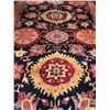 Image 1 : NEW 100% WOOL, HAND KNOTTED NAHVAN , RED, BLACK, ORANGE AREA CARPET, SIZE 139 INCH X 55 INCH.