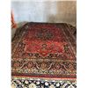 Image 1 : NEW 100% WOOL, HAND KNOTTED TABRIZ , RED, BLACK, ORANGE AREA CARPET, SIZE 144 INCH X 56 INCH.